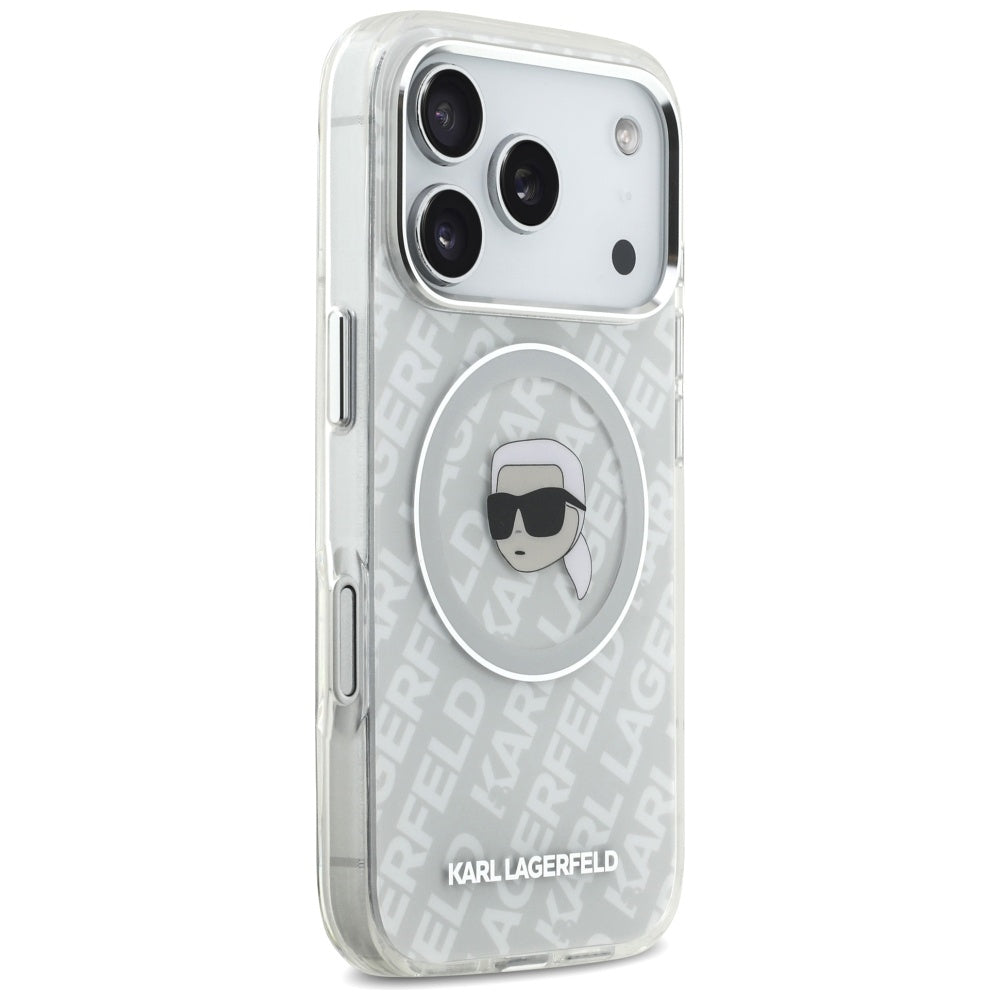 Karl Lagerfeld iPhone 17 Pro Max - IML Karl Head Logo MagSafe - Σκληρή Θήκη με Πλαίσιο Σιλικόνης - Grey - KLHMP17XHMKBKHOG