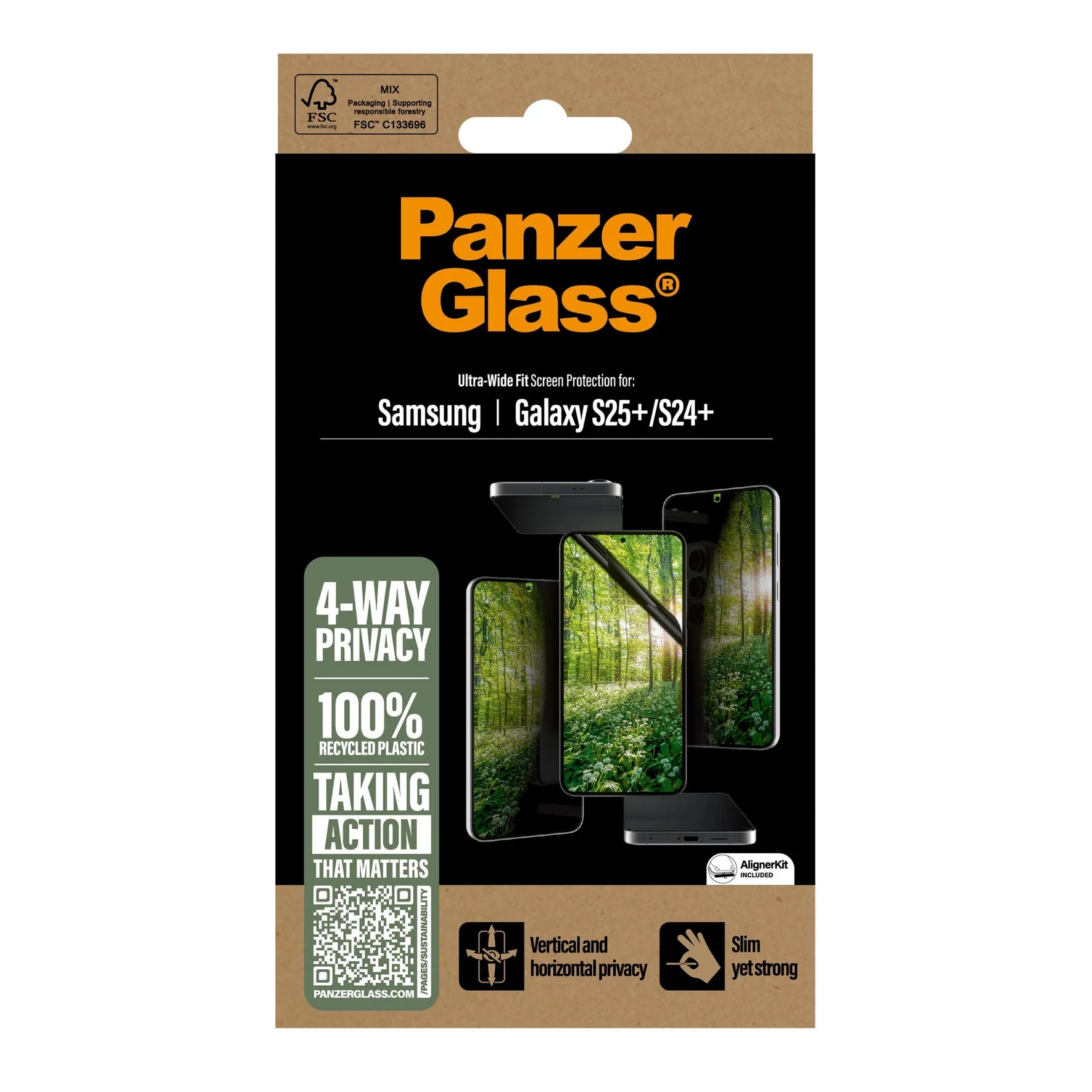 PanzerGlass Samsung Galaxy S24 Plus / S25 Plus Eco Matrix Ultra-Wide Fit Privacy Προστατευτική Mεμβράνη Οθόνης - Διάφανη / Black