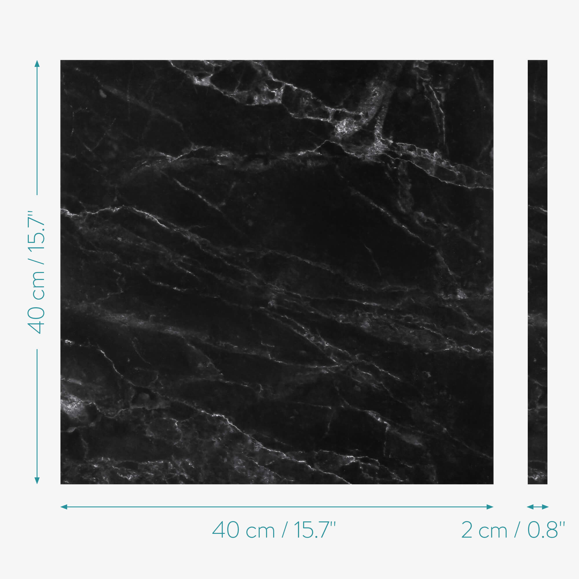 Navaris Μαγνητικός Πίνακας - Design Black Stone - 40 x 40cm - 57021.03