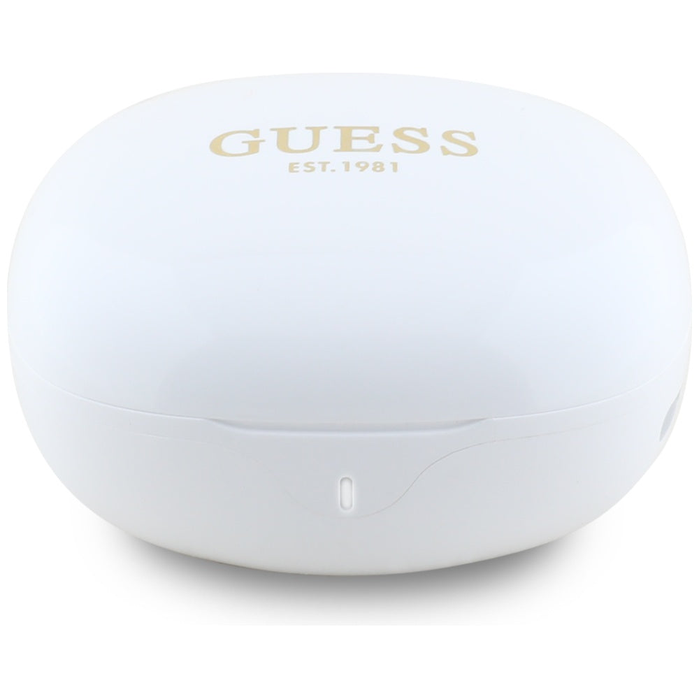 Guess TWS Flat Classic Logo Electroplated - Bluetooth 5.4 - Ασύρματα ακουστικά για Κλήσεις / Μουσική - White