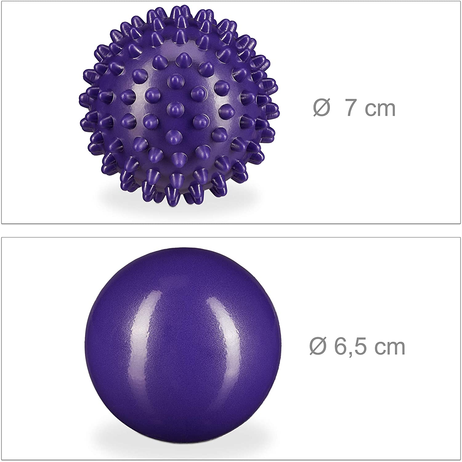 Relaxdays Σετ με 2 Μπάλες Μασάζ - Purple - 4052025909468