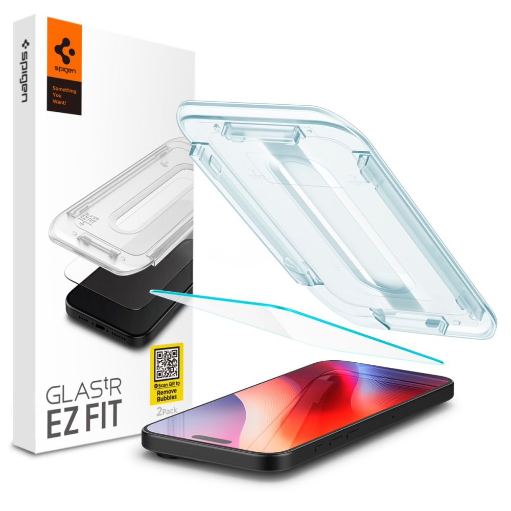 Spigen iPhone 16 Pro / iPhone 17 / iPhone 17 Pro Glas.TR EZ Fit 9H Αντιχαρακτικό Γυαλί Οθόνης - Clear - AGL07935