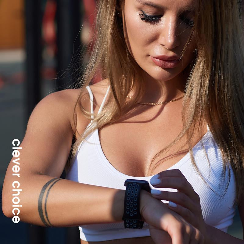 Crong Λουράκι Apple Watch 4/5/6/7/8/9/10/11 - SE (1/2/3) - Ultra (1/2/3) - 42/44/45/49mm Duo Sport - White / Black