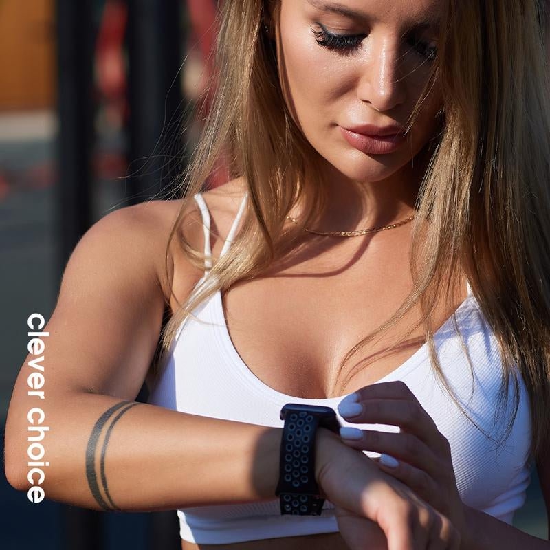 Crong Λουράκι Apple Watch 4/5/6/7/8/9/10/11 - SE (1/2/3) - Ultra (1/2/3) - 42/44/45/49mm Duo Sport - White / Black