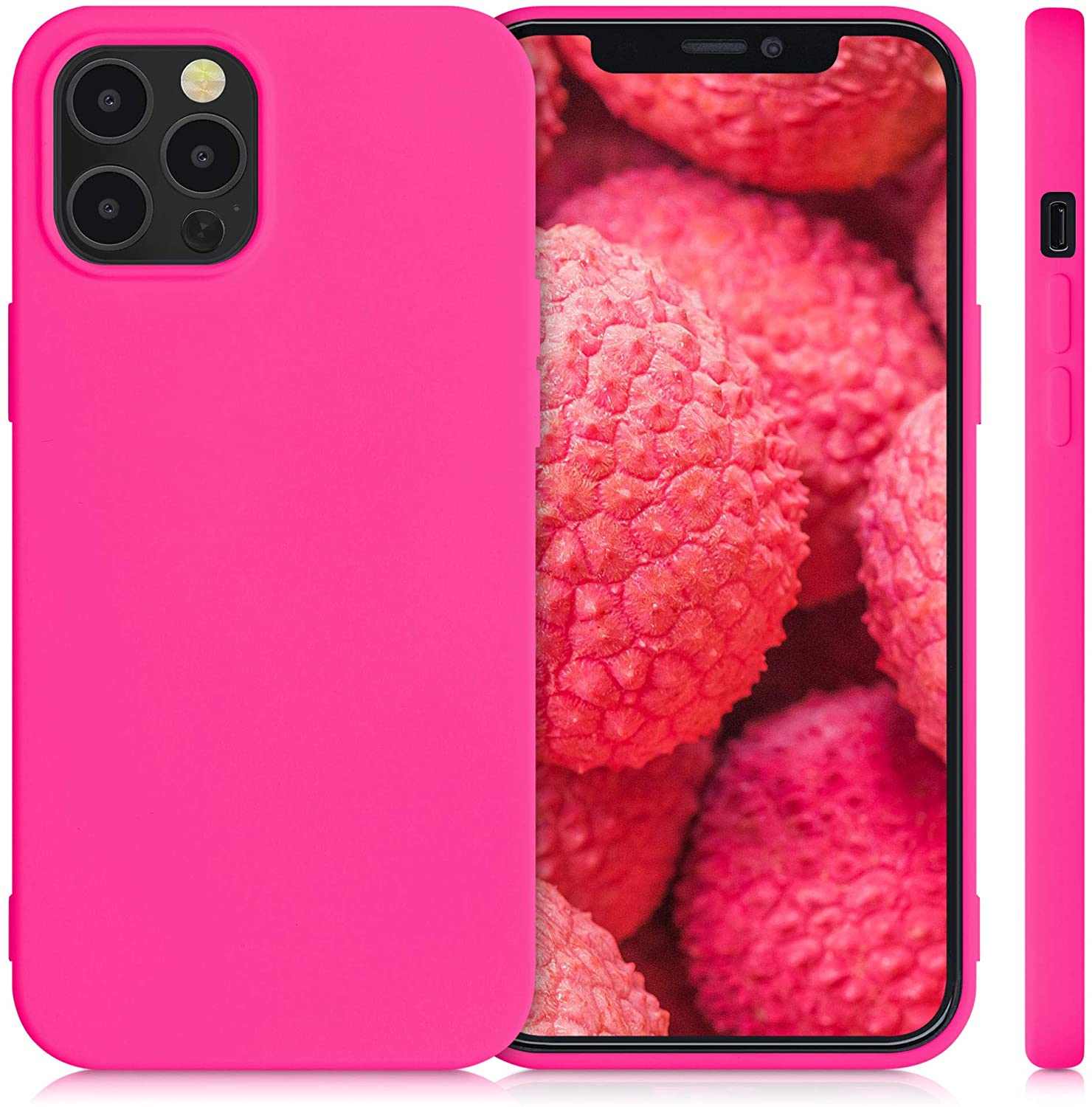 KW iPhone 12 Pro Max Θήκη Σιλικόνης Rubberized TPU - Neon Pink - 52714.77