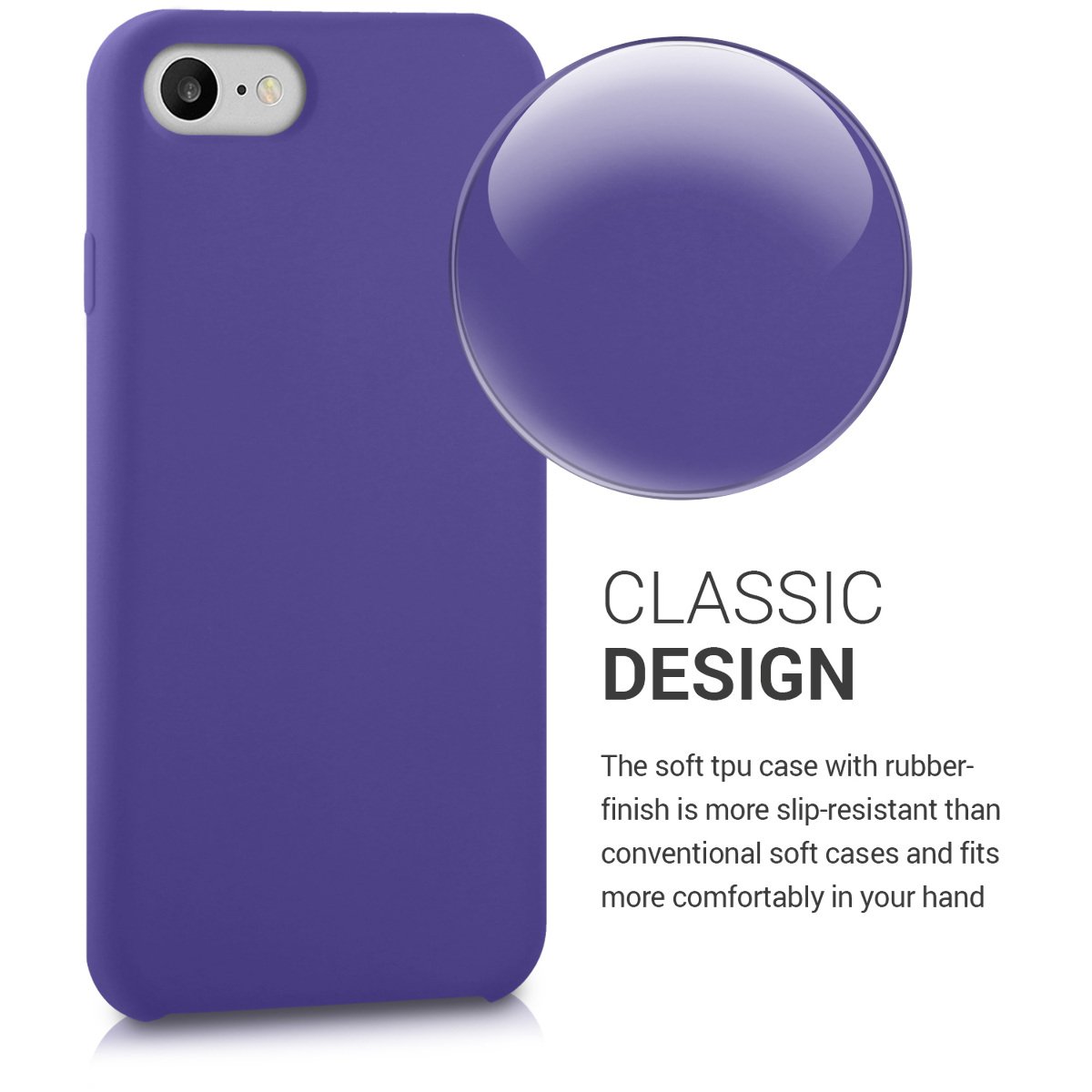 KW iPhone SE 2022 / SE 2020 / 7 / 8 Θήκη Σιλικόνης Rubber TPU - Violet Matte - 40225.38