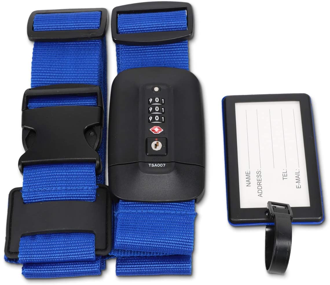 Navaris Ιμάντας Ασφαλείας Αποσκευών με Συνδυασμό TSA - Blue - 51357.04