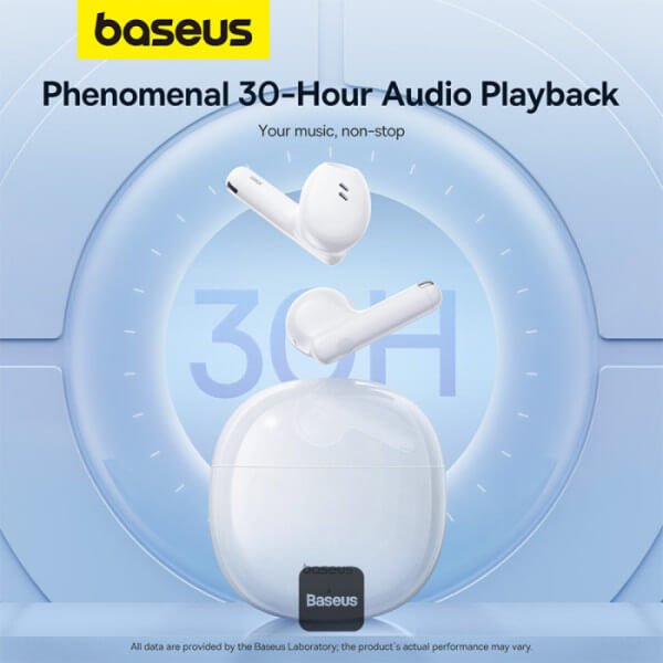 Baseus Bowie E13 - TWS Bluetooth 5.3 - Ασύρματα ακουστικά για Κλήσεις / Μουσική - White