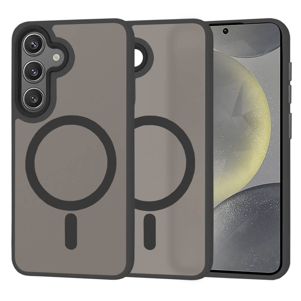 Techsuit Samsung Galaxy S24 Plus - HaloFrost MagSafe - Σκληρή Θήκη με Πλαίσιο Σιλικόνης - Black