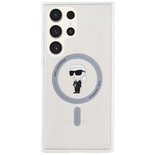 Karl Lagerfeld Samsung Galaxy S24 Ultra - IML Ikonik - Magsafe Σκληρή Θήκη με Πλαίσιο Σιλικόνης - Διάφανη - KLHMS24LHFCKNOT
