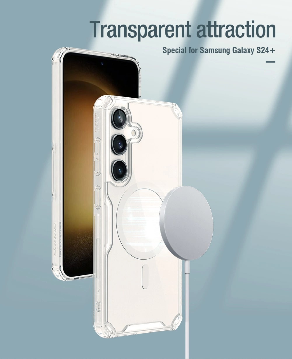 Nillkin Samsung Galaxy S24+ Nature Pro Magnetic - Σκληρή Θήκη με Πλαίσιο Σιλικόνης και MagSafe - Διάφανη / White