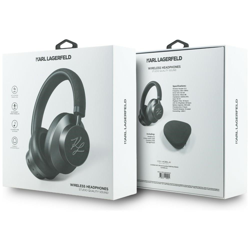 Karl Lagerfeld Ασύρματα Bluetooth Ακουστικά - Karl Grained Initials - Black