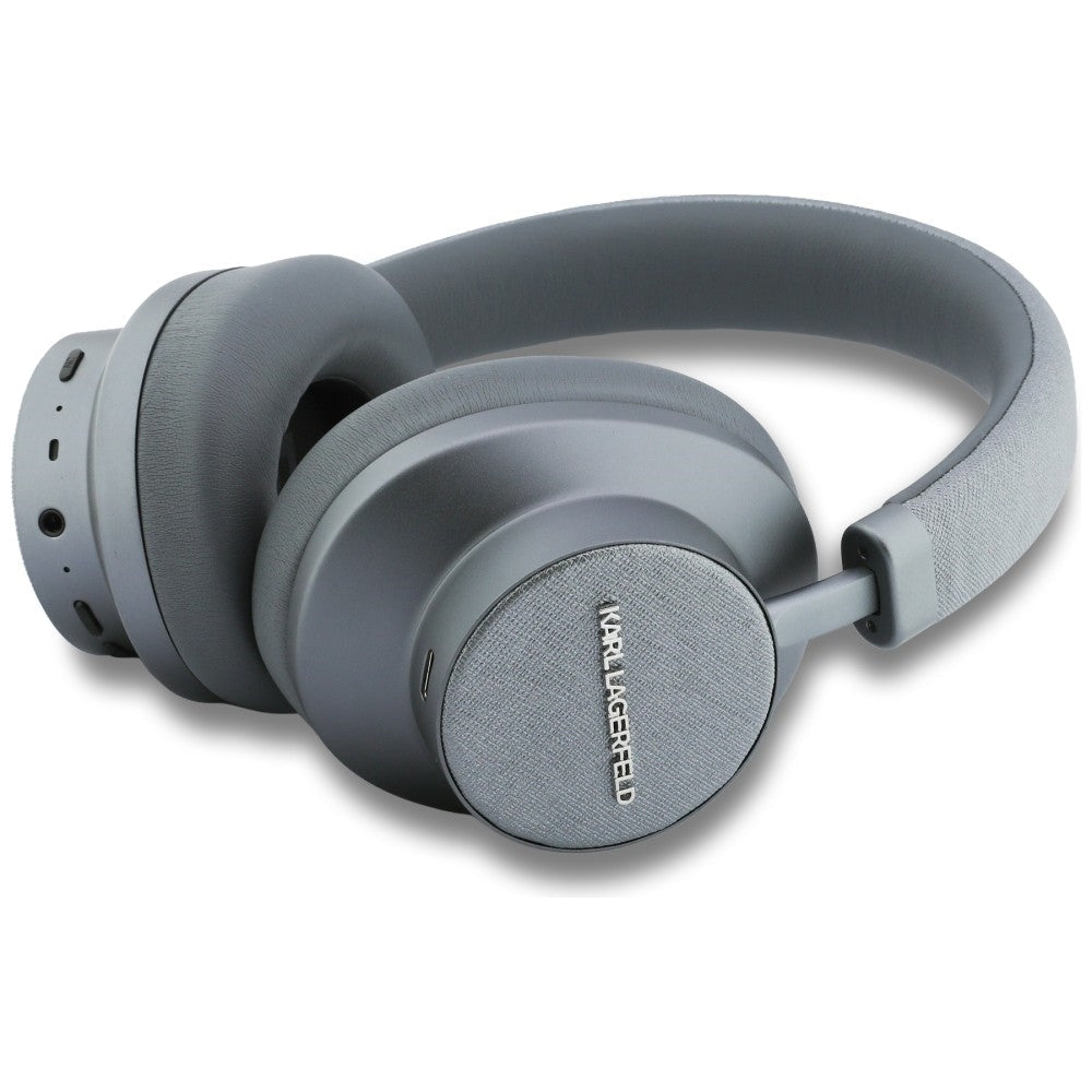 Karl Lagerfeld Ασύρματα Bluetooth Ακουστικά - Karl Saffiano Elongated - Grey