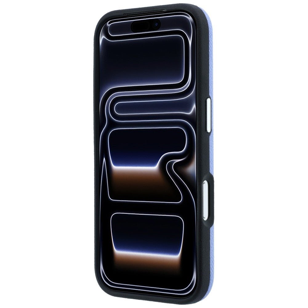Karl Lagerfeld iPhone 17 Pro / iPhone 18 Pro - Σκληρή Θήκη με Επένδυση Οικολογικού Δέρματος - Grained Elongated Logo MagSafe - Blue