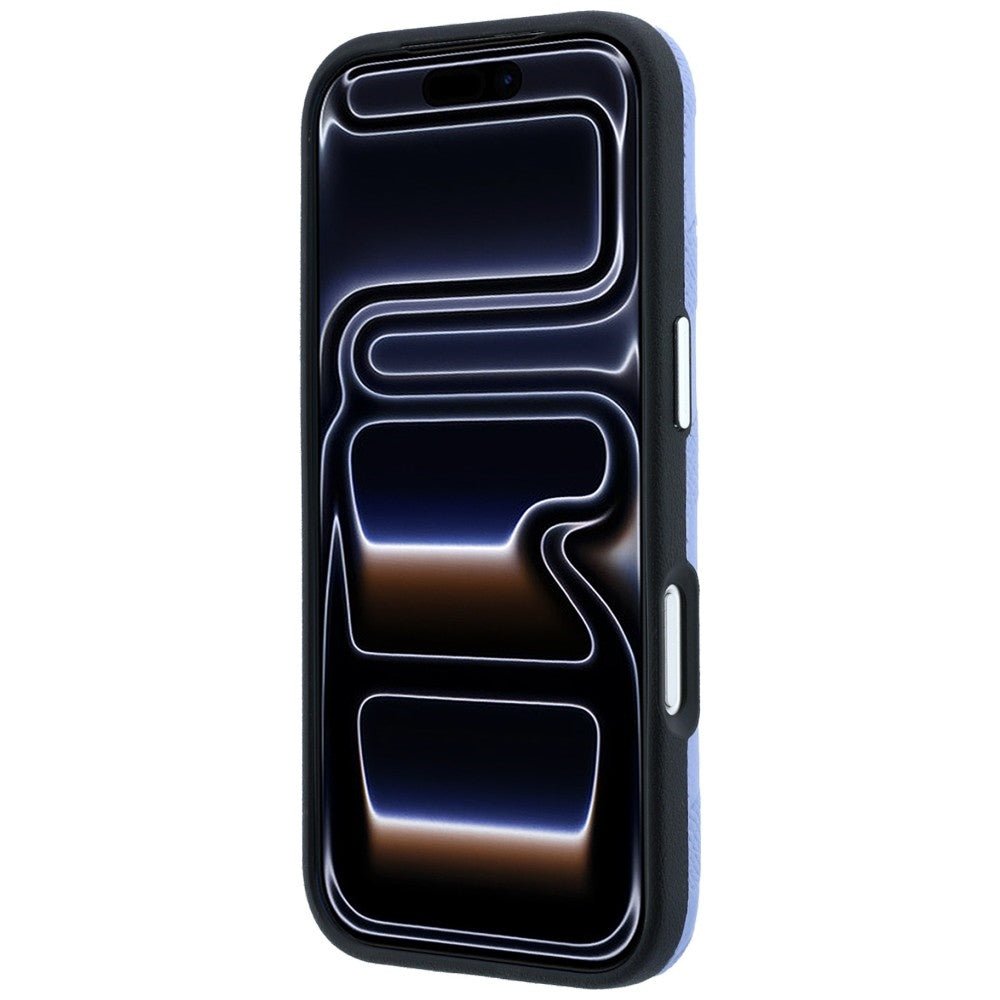 Karl Lagerfeld iPhone 17 Pro / iPhone 18 Pro - Σκληρή Θήκη με Επένδυση Οικολογικού Δέρματος - Grained Mono Resin Logo MagSafe - Light Blue