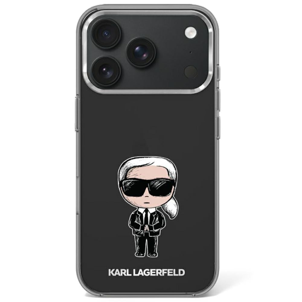 Karl Lagerfeld iPhone 17 Pro Max / iPhone 18 Pro Max - Σκληρή Θήκη με Πλαίσιο Σιλικόνης - IML Ikonik Sketch Print MagSafe - Black