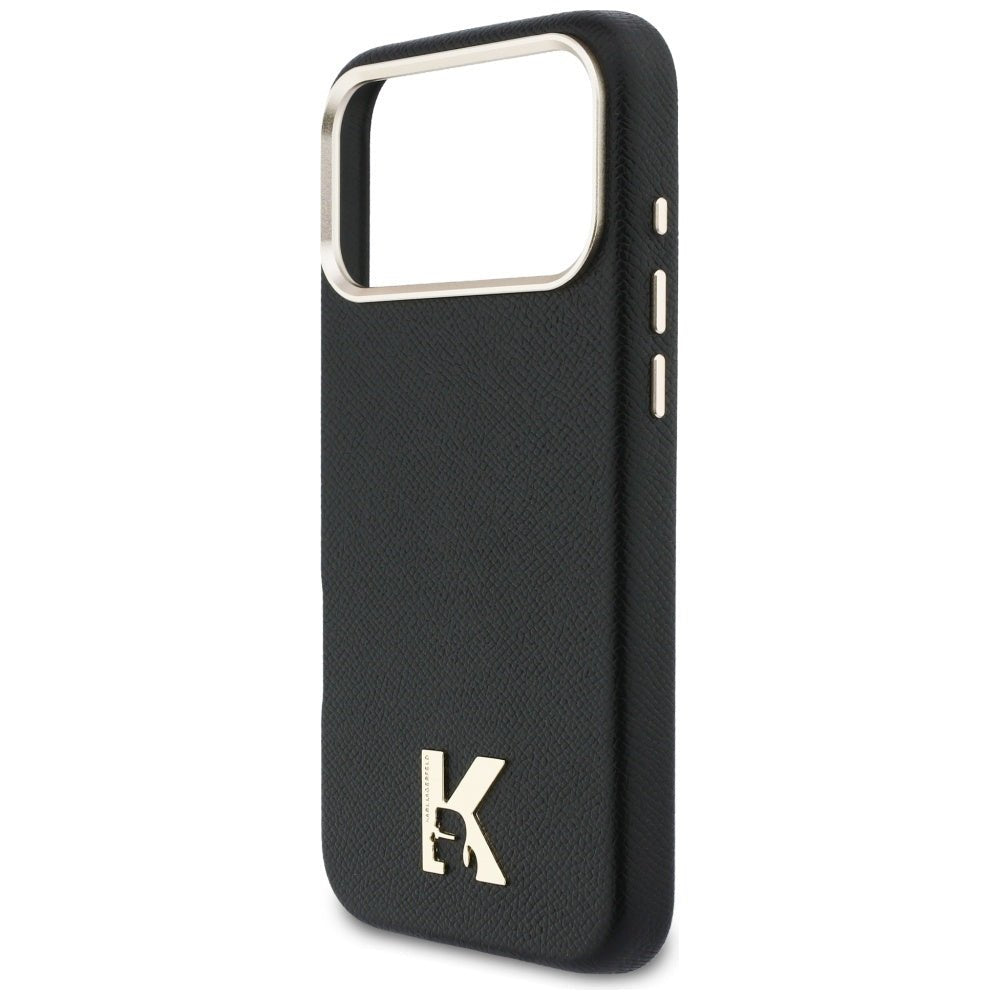 Karl Lagerfeld iPhone 17 Pro Max - Σκληρή Θήκη με Επένδυση Οικολογικού Δέρματος και MagSafe - Karl Head Logo - Black