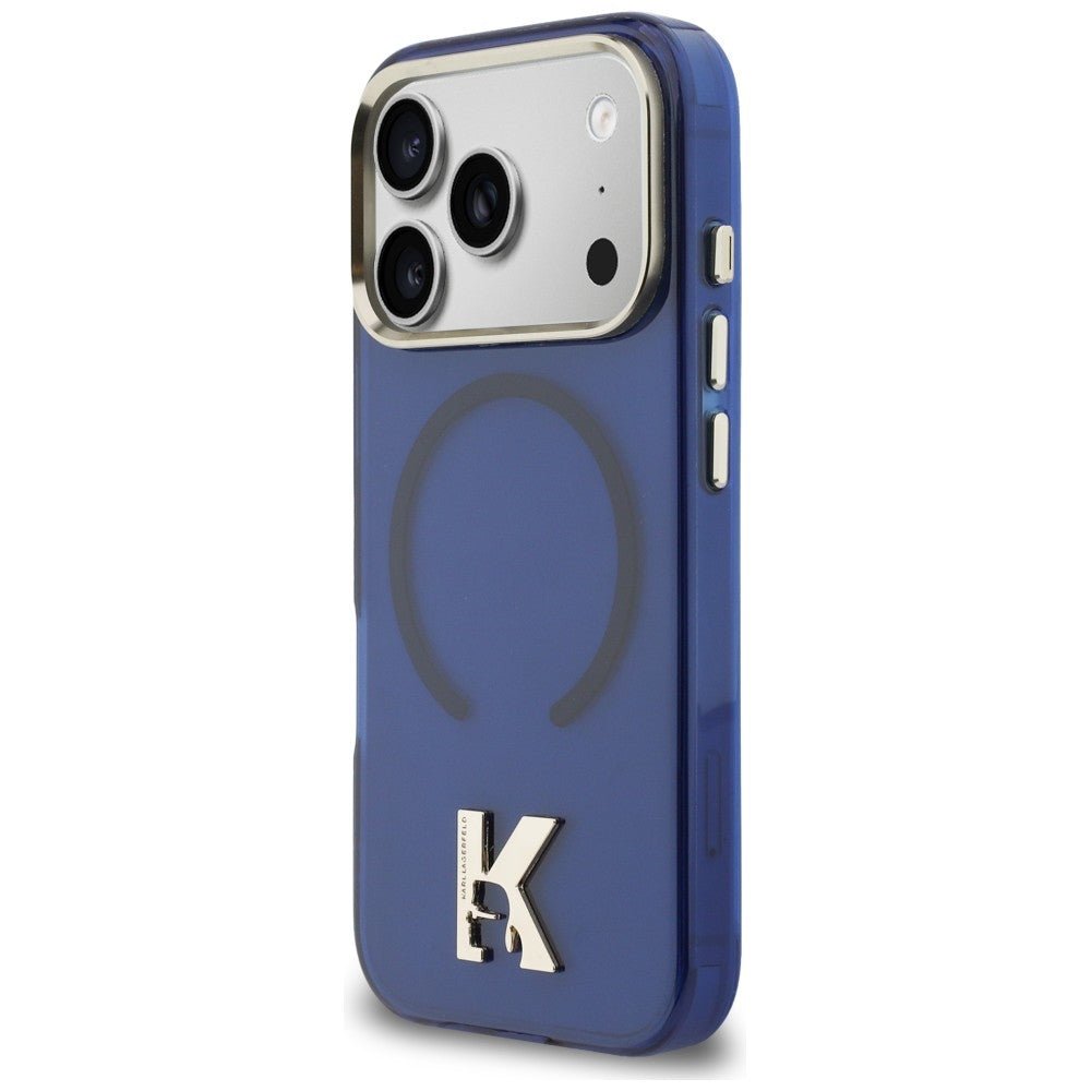 Karl Lagerfeld iPhone 17 Pro Max - Σκληρή Θήκη με Πλαίσιο Σιλικόνης - IML K Head Logo MagSafe - Blue