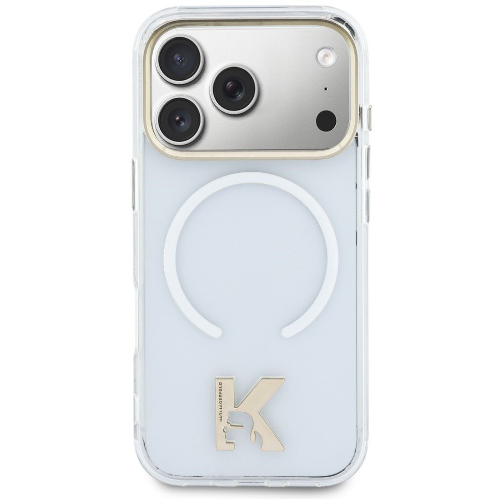 Karl Lagerfeld iPhone 17 Pro Max - Σκληρή Θήκη με Πλαίσιο Σιλικόνης - IML K Head Logo MagSafe - Clear