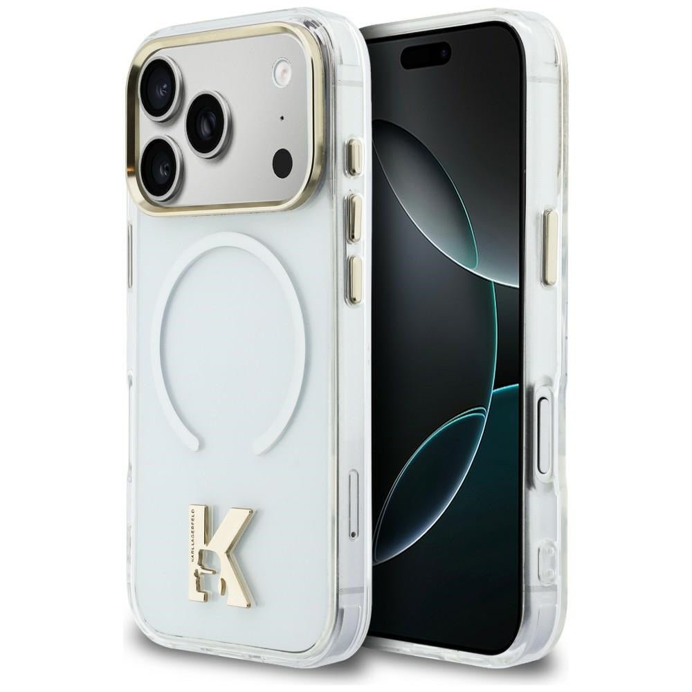 Karl Lagerfeld iPhone 17 Pro Max - Σκληρή Θήκη με Πλαίσιο Σιλικόνης - IML K Head Logo MagSafe - Clear