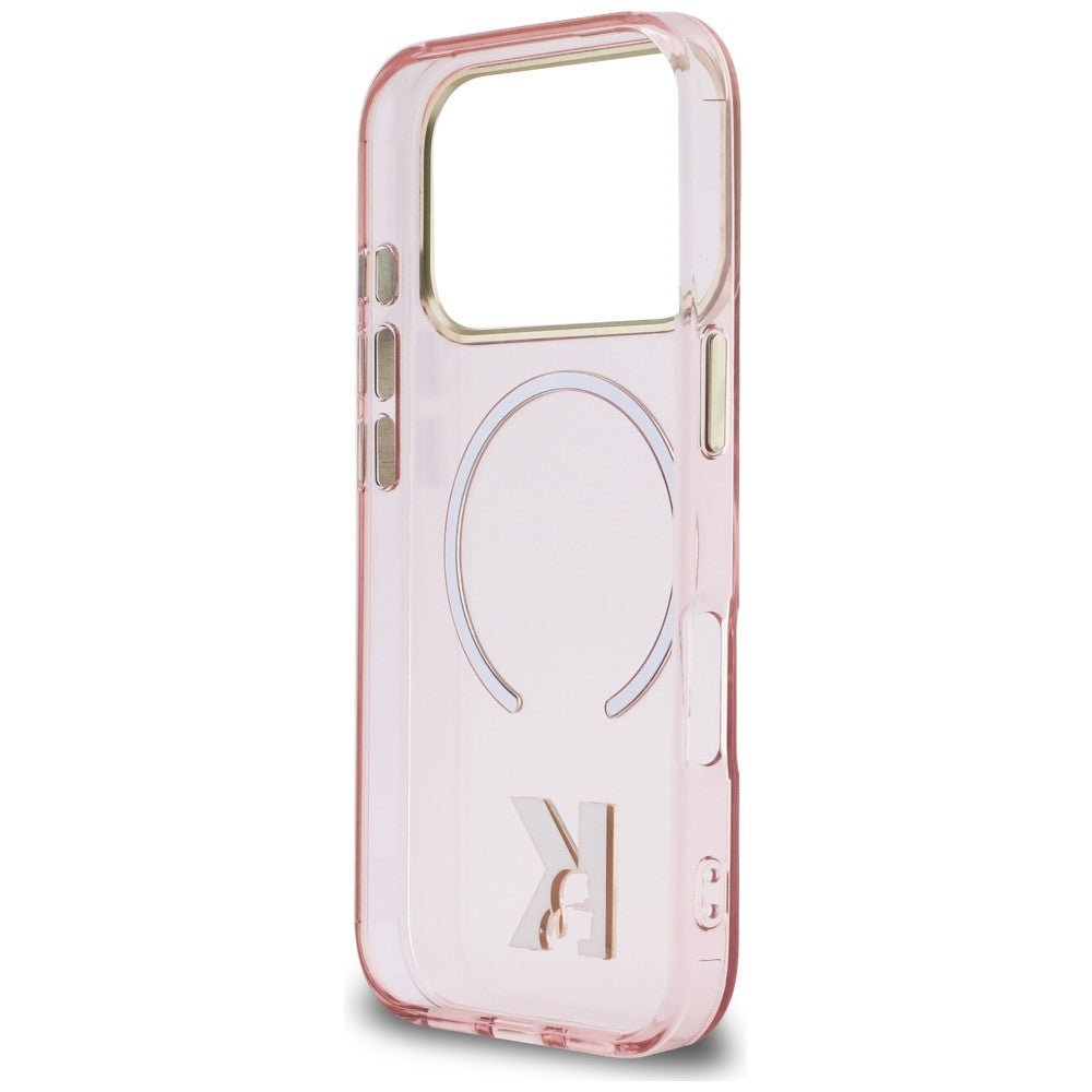 Karl Lagerfeld iPhone 17 Pro Max - Σκληρή Θήκη με Πλαίσιο Σιλικόνης - IML K Head Logo MagSafe - Pink