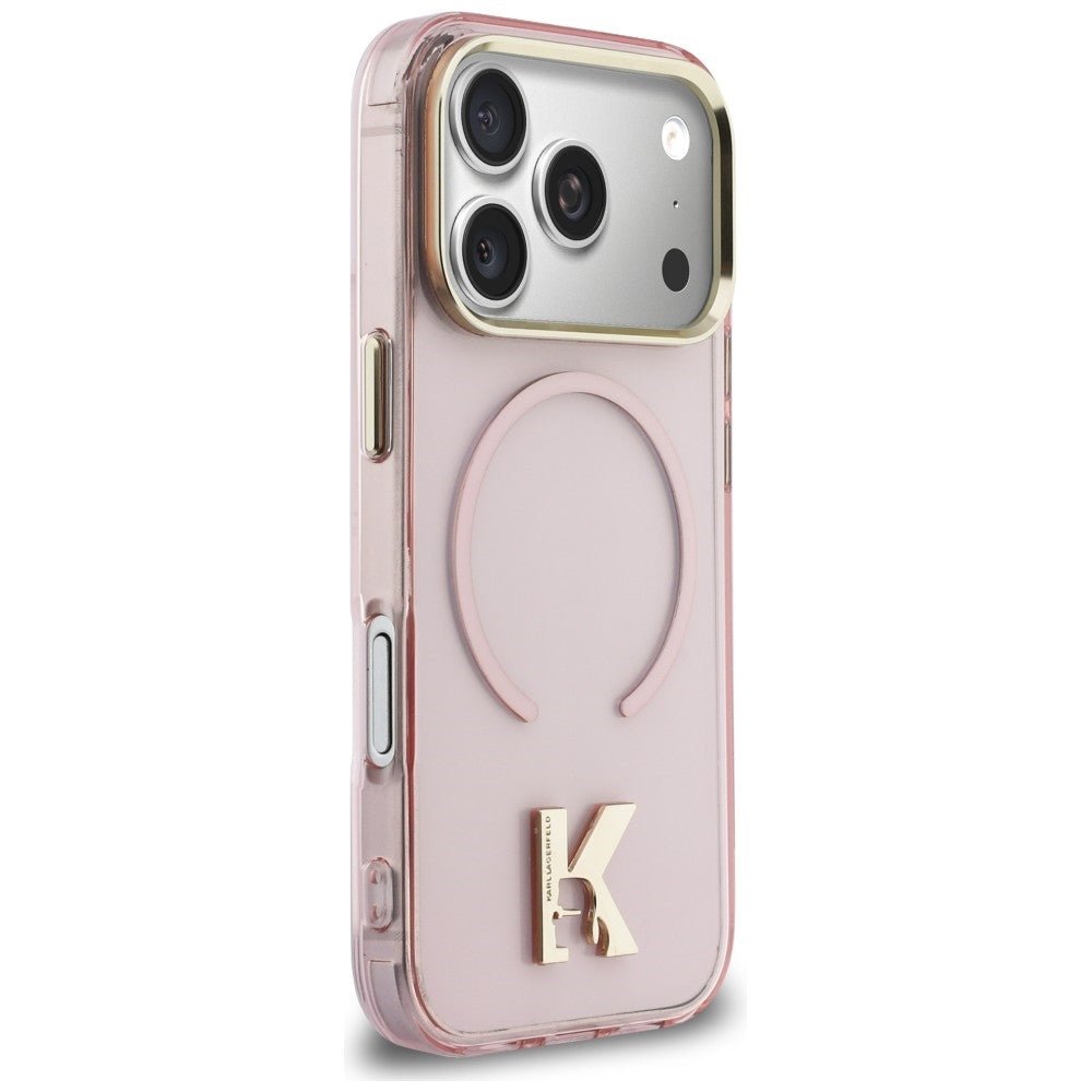 Karl Lagerfeld iPhone 17 Pro Max - Σκληρή Θήκη με Πλαίσιο Σιλικόνης - IML K Head Logo MagSafe - Pink