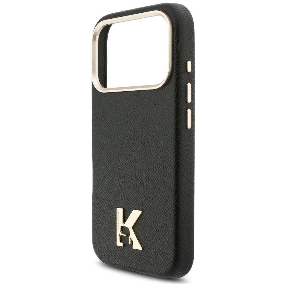 Karl Lagerfeld iPhone 17 Pro - Σκληρή Θήκη με Επένδυση Οικολογικού Δέρματος και MagSafe - Karl Head Logo - Black