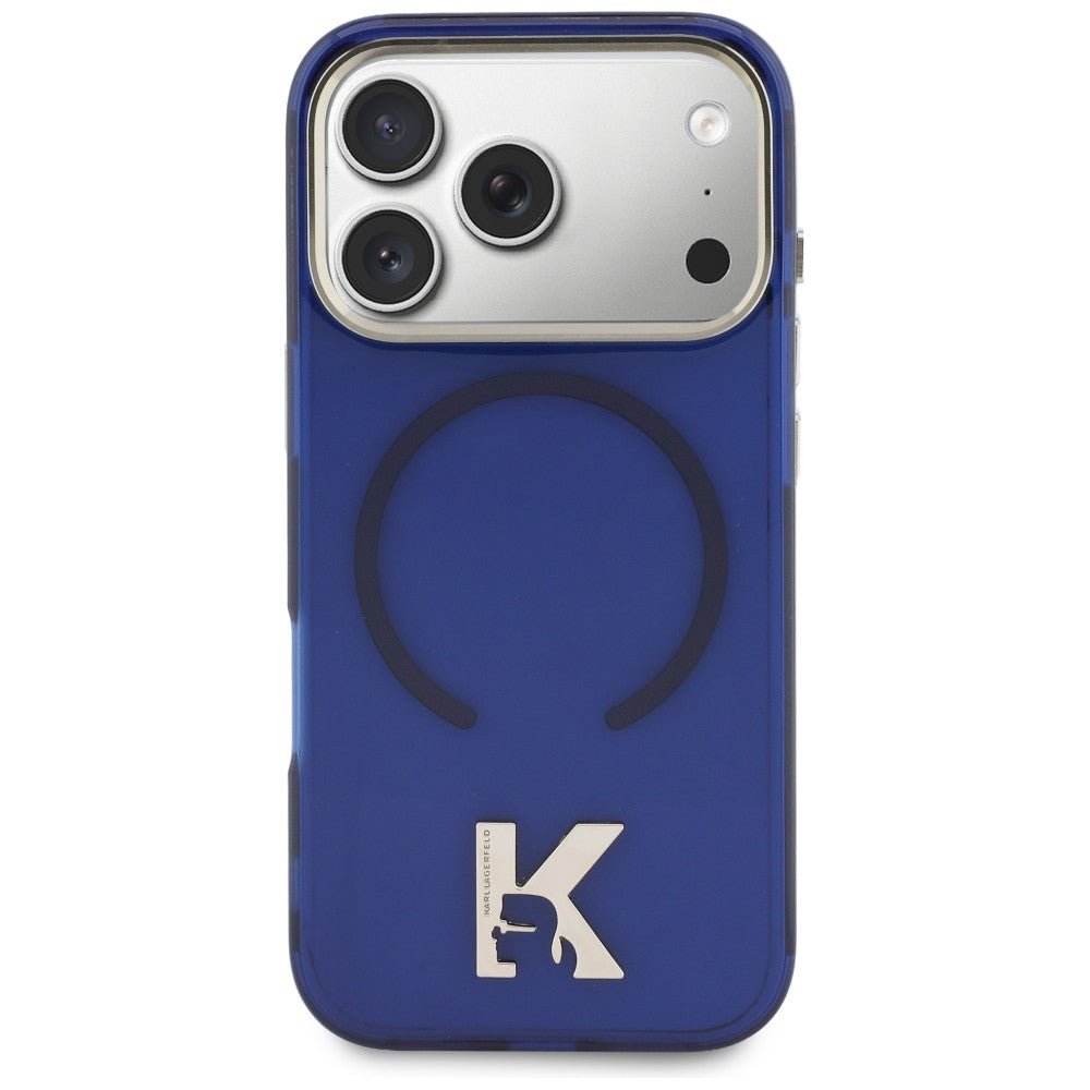 Karl Lagerfeld iPhone 17 Pro - Σκληρή Θήκη με Πλαίσιο Σιλικόνης - IML K Head Logo MagSafe - Blue