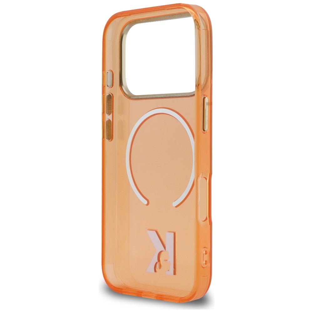 Karl Lagerfeld iPhone 17 Pro - Σκληρή Θήκη με Πλαίσιο Σιλικόνης - IML K Head Logo MagSafe - Orange