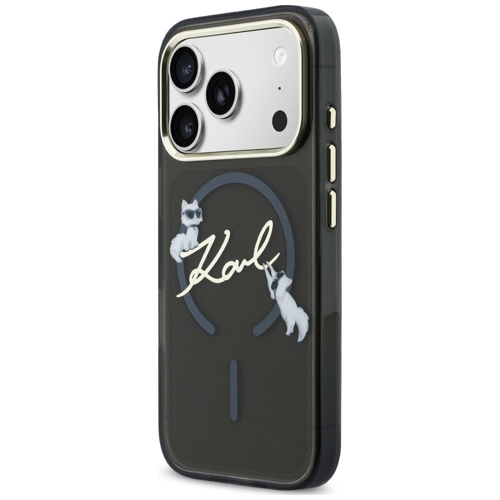 Karl Lagerfeld iPhone 18 Pro / iPhone 17 Pro - Σκληρή Θήκη με Πλαίσιο Σιλικόνης και MagSafe - Script Logo - Black