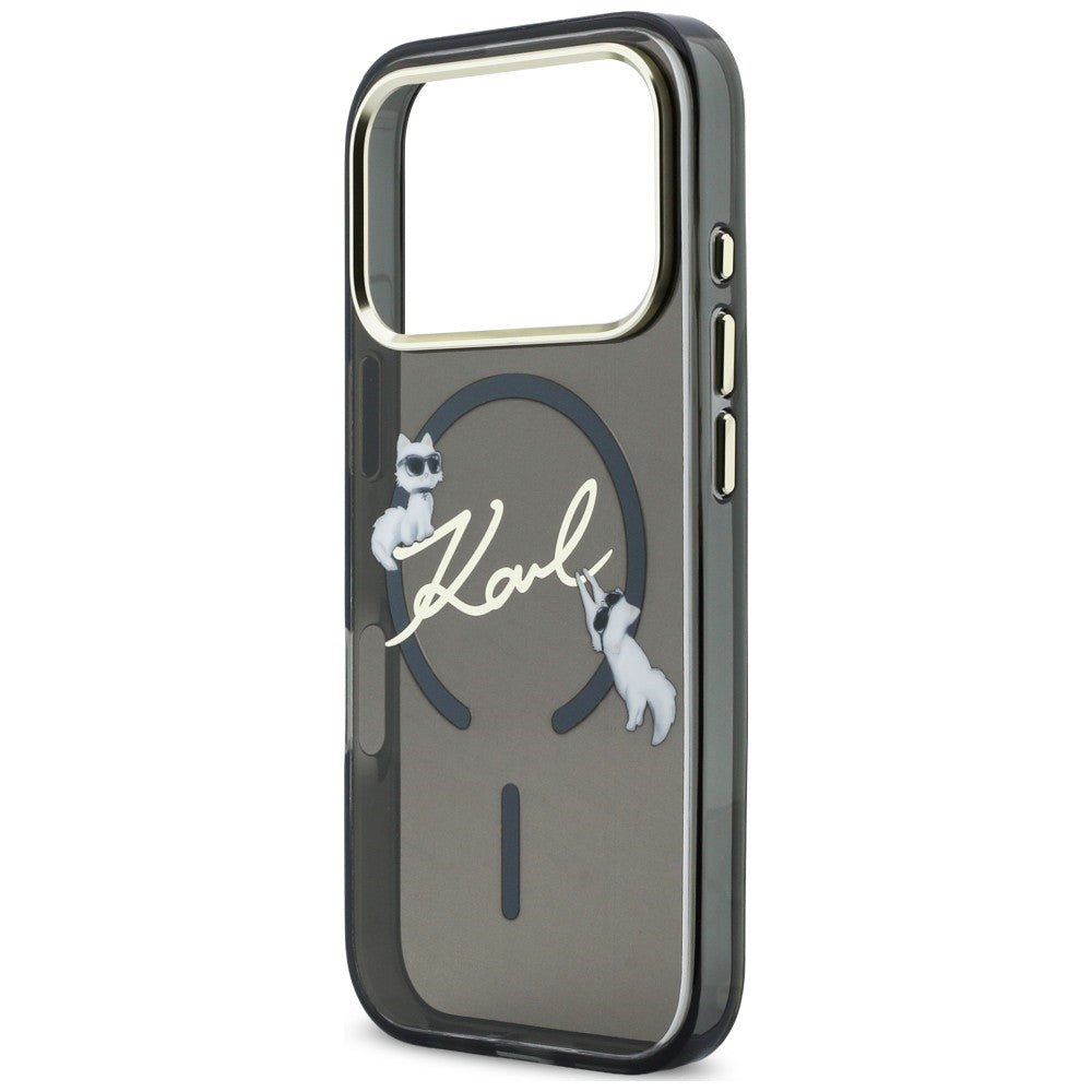 Karl Lagerfeld iPhone 18 Pro Max / iPhone 17 Pro Max - Σκληρή Θήκη με Πλαίσιο Σιλικόνης και MagSafe - Script Logo - Black