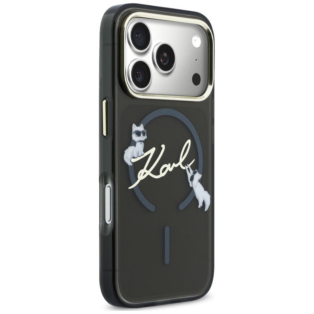 Karl Lagerfeld iPhone 18 Pro Max / iPhone 17 Pro Max - Σκληρή Θήκη με Πλαίσιο Σιλικόνης και MagSafe - Script Logo - Black