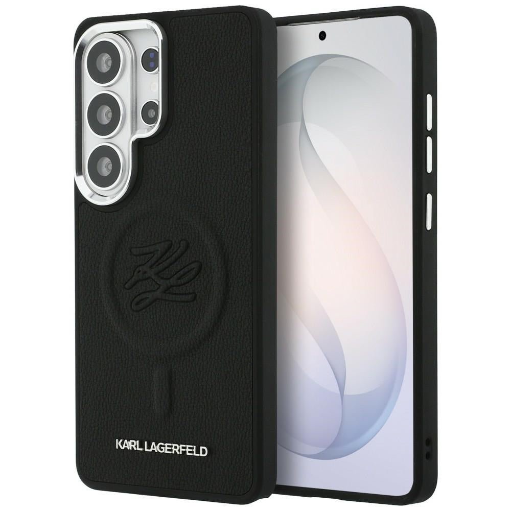 Karl Lagerfeld Samsung Galaxy S26 Ultra - Σκληρή Θήκη με Επένδυση Οικολογικού Δέρματος και MagSafe - Embossed Ring Initial and Metal Logo - Black