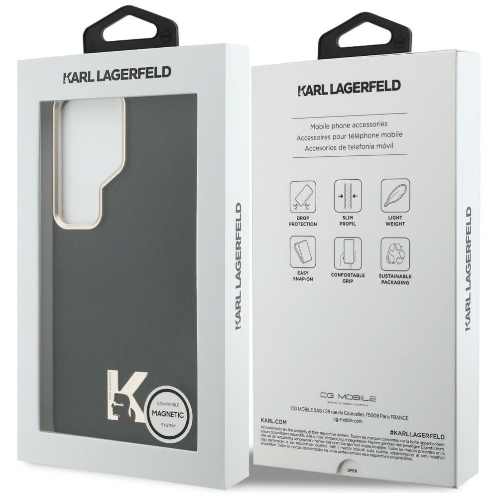 Karl Lagerfeld Samsung Galaxy S26 Ultra - Σκληρή Θήκη με Επένδυση Οικολογικού Δέρματος και MagSafe - Karl Head Logo - Black