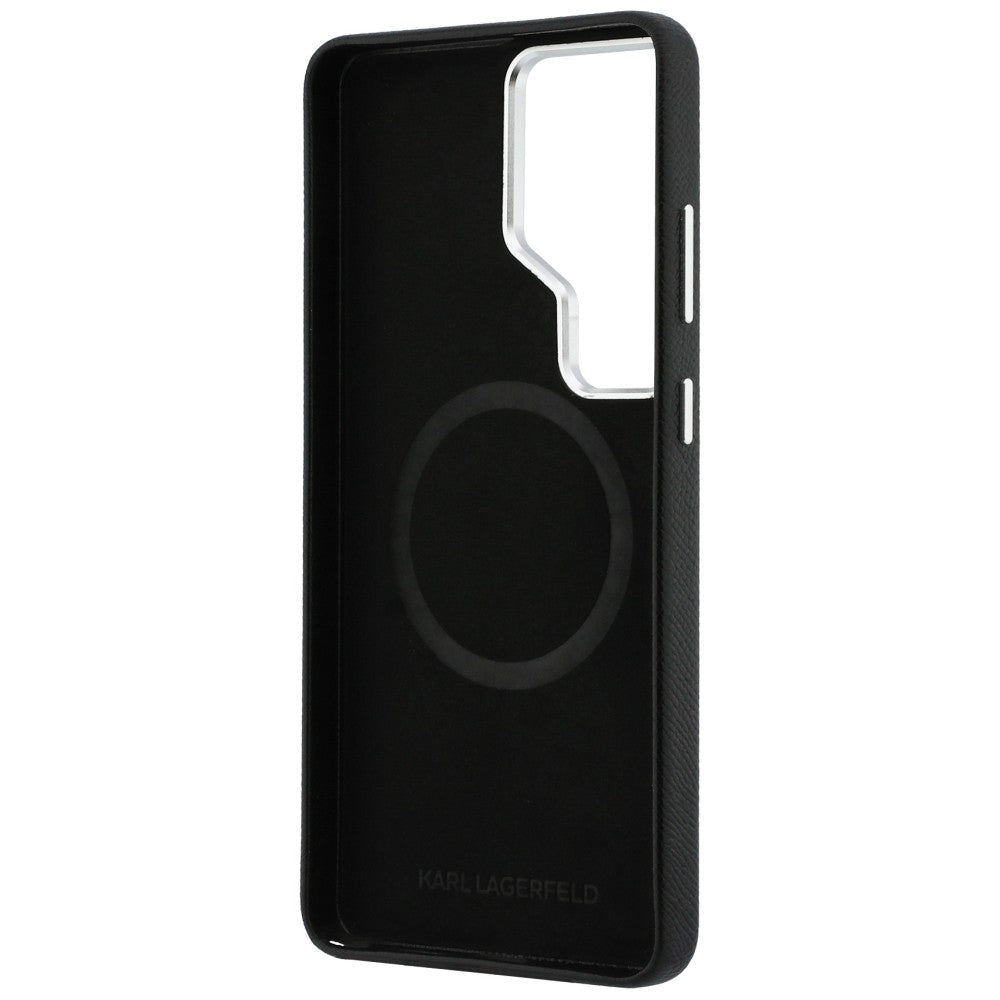Karl Lagerfeld Samsung Galaxy S26 Ultra - Σκληρή Θήκη με Επένδυση Συνθετικού Δέρματος και MagSafe - Saffiano KC Metal Logo - Black