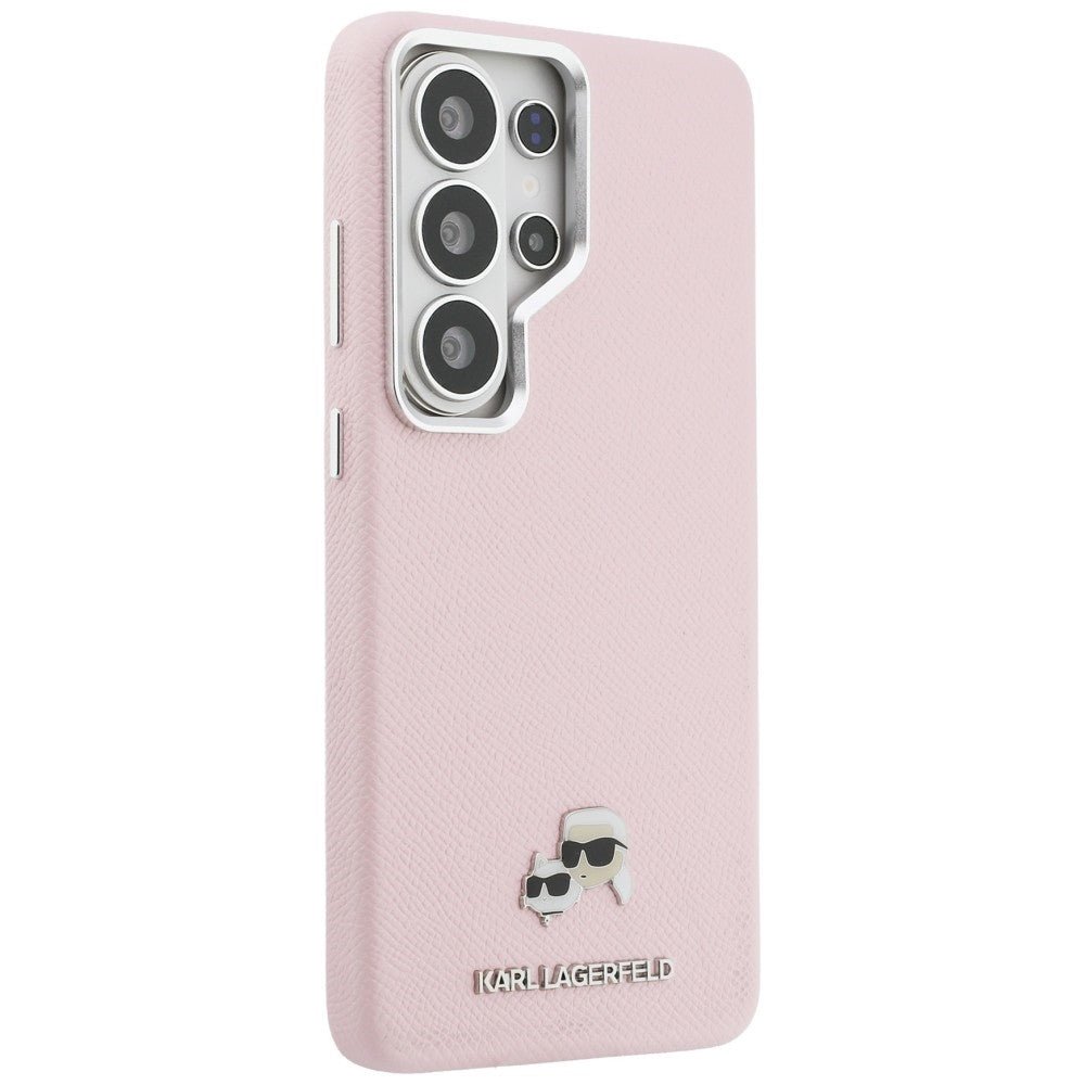 Karl Lagerfeld Samsung Galaxy S26 Ultra - Σκληρή Θήκη με Επένδυση Συνθετικού Δέρματος και MagSafe - Saffiano KC Metal Logo - Pink