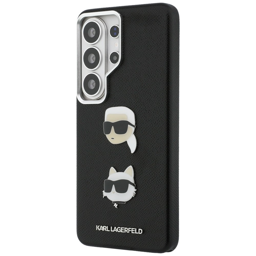 Karl Lagerfeld Samsung Galaxy S26 Ultra - Σκληρή Θήκη με Επένδυση Συνθετικού Δέρματος και Πλαίσιο Σιλικόνης - Saffiano Double Heads Metal - Black