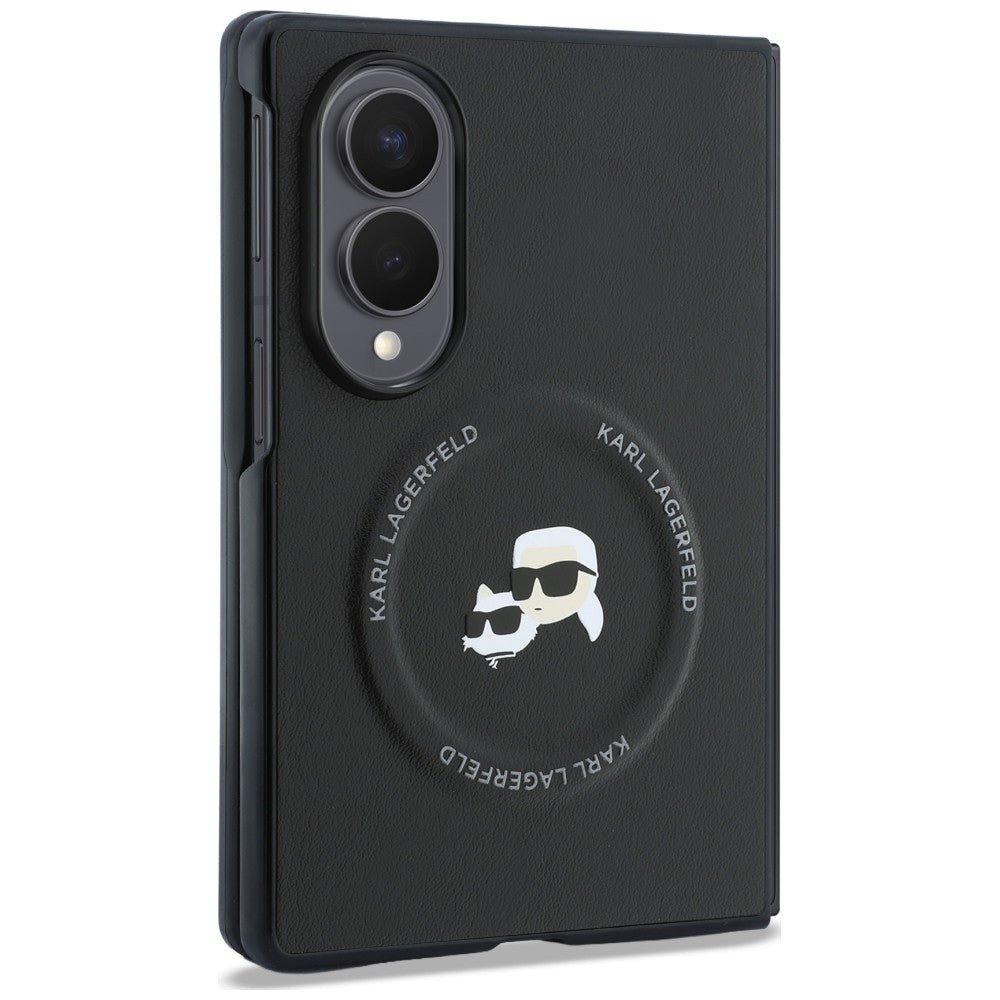 Karl Lagerfeld Samsung Galaxy Z Fold8 - Σκληρή Θήκη MagSafe με Επένδυση Συνθετικού Δέρματος - Karl and Choupette Pins MagSafe - Black