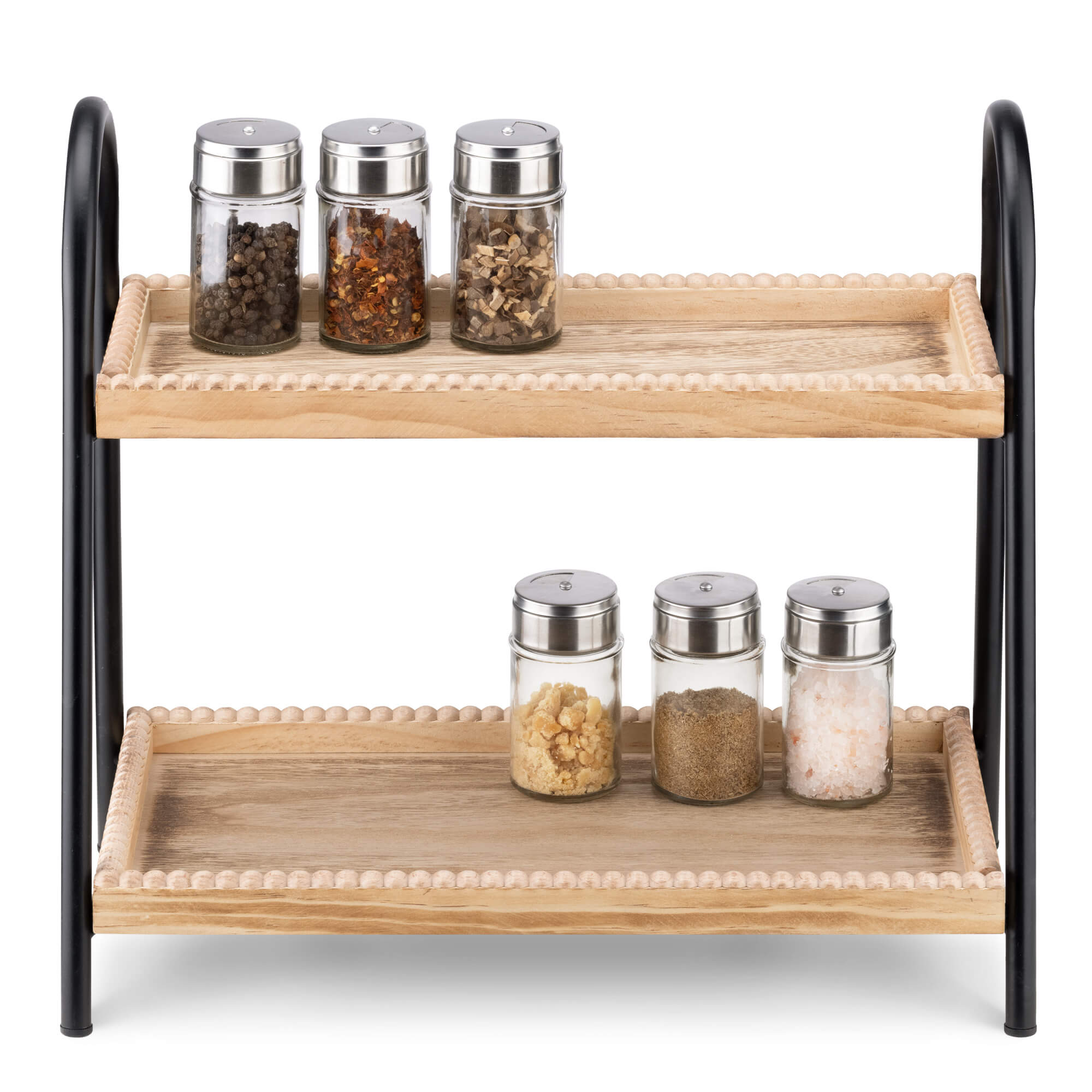 Navaris Ξύλινο Ράφι Μπαχαρικών Δύο Επιπέδων - Brown - 57295.05.2