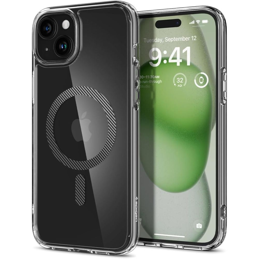 Spigen iPhone 15 Ultra Hybrid Mag Σκληρή Θήκη με Πλαίσιο Σιλικόνης Και MagSafe - Carbon Fiber