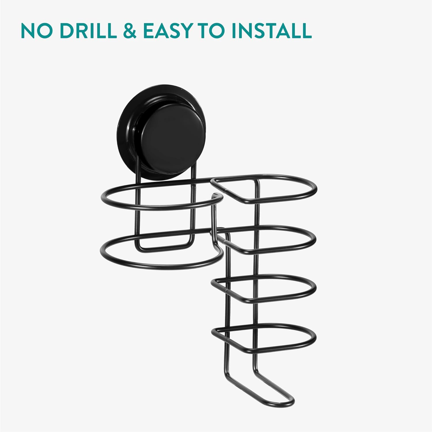 Navaris Μεταλλική Βάση με Βεντούζα για Πιστολάκι και Πρέσα Ισιώματος - Black - 50526.01