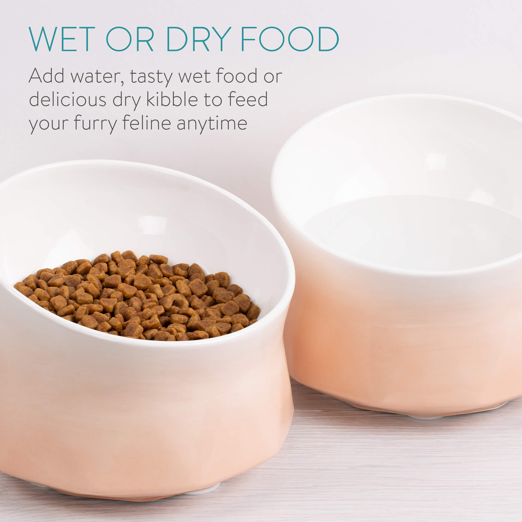 Navaris Σετ με 2 Μπολ Φαγητού και Νερού με Βάση Σιλικόνης για Κατοικίδια - 250 ml - Light Pink - 53300.60