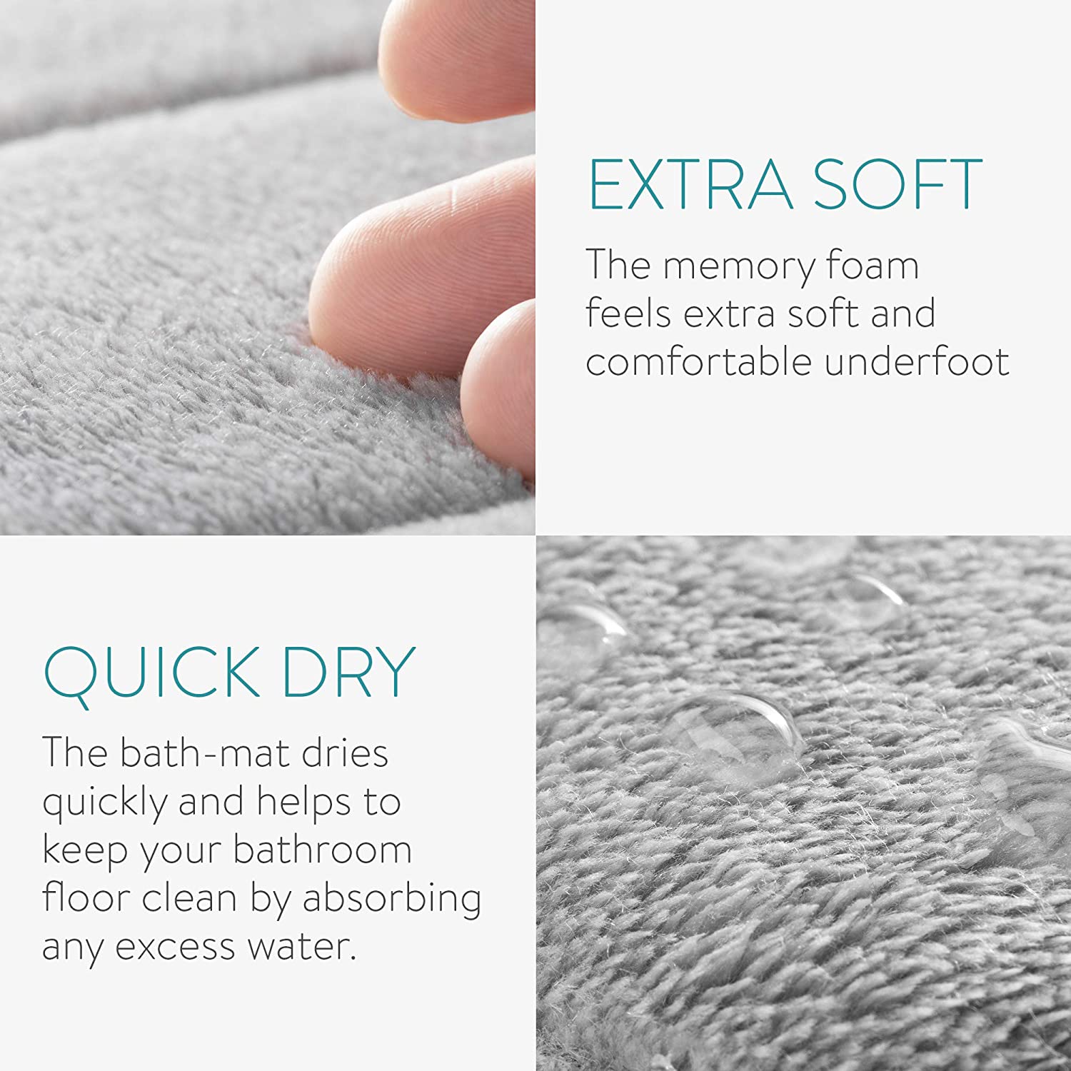 Navaris Χαλάκι Μπάνιου με Αφρό Μνήμης - Grey - 53378.25