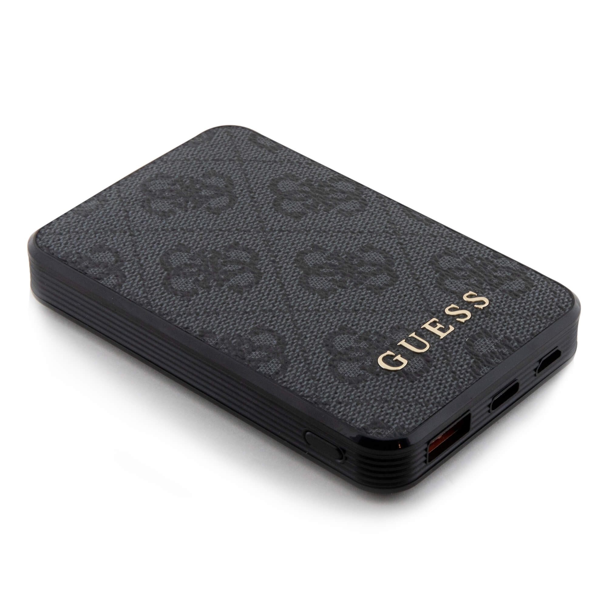 Guess PowerBank 15W - 4G Leather Metal Logo - 5000 mAh - Black - GUPB5LP4GEGK