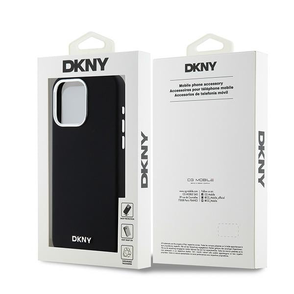 DKNY iPhone 15 Pro Max - Liquid Silicone Small Metal Logo - MagSafe Σκληρή Θήκη με Πλαίσιο Σιλικόνης - Black