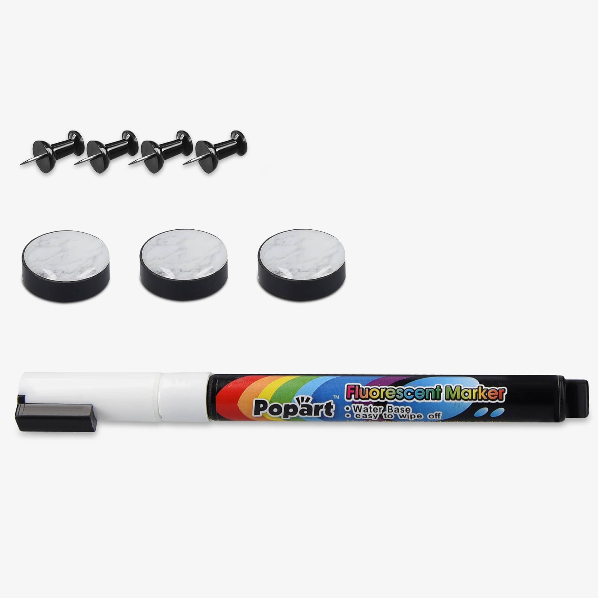 Navaris Πίνακας Ανακοινώσεων με Μαγνητικό Πίνακα και Πίνακα με Πινέζες - 60 x 40cm - Black Stone - 53027.01.6