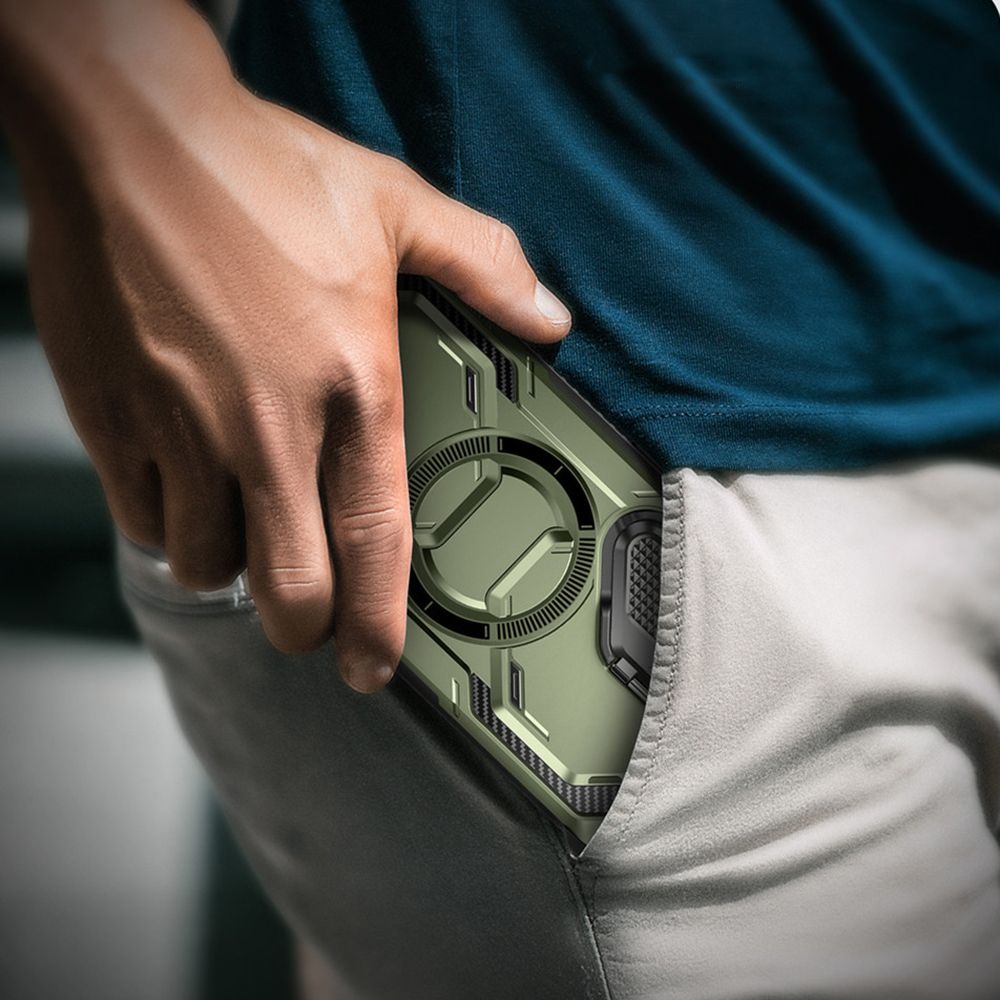 Supcase Samsung Galaxy S24 Armorbox Magsafe Σκληρή Θήκη με Προστασία Οθόνης και Κάλυμμα Κάμερας / Stand - Green