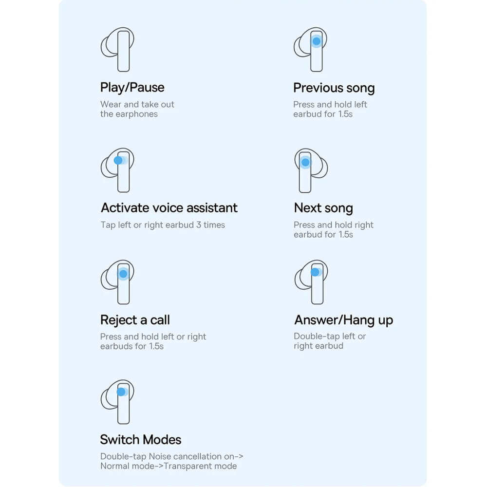 Baseus Bowie M2 - TWS Bluetooth 5.3 - Ασύρματα ακουστικά για Κλήσεις / Μουσική - Moon White