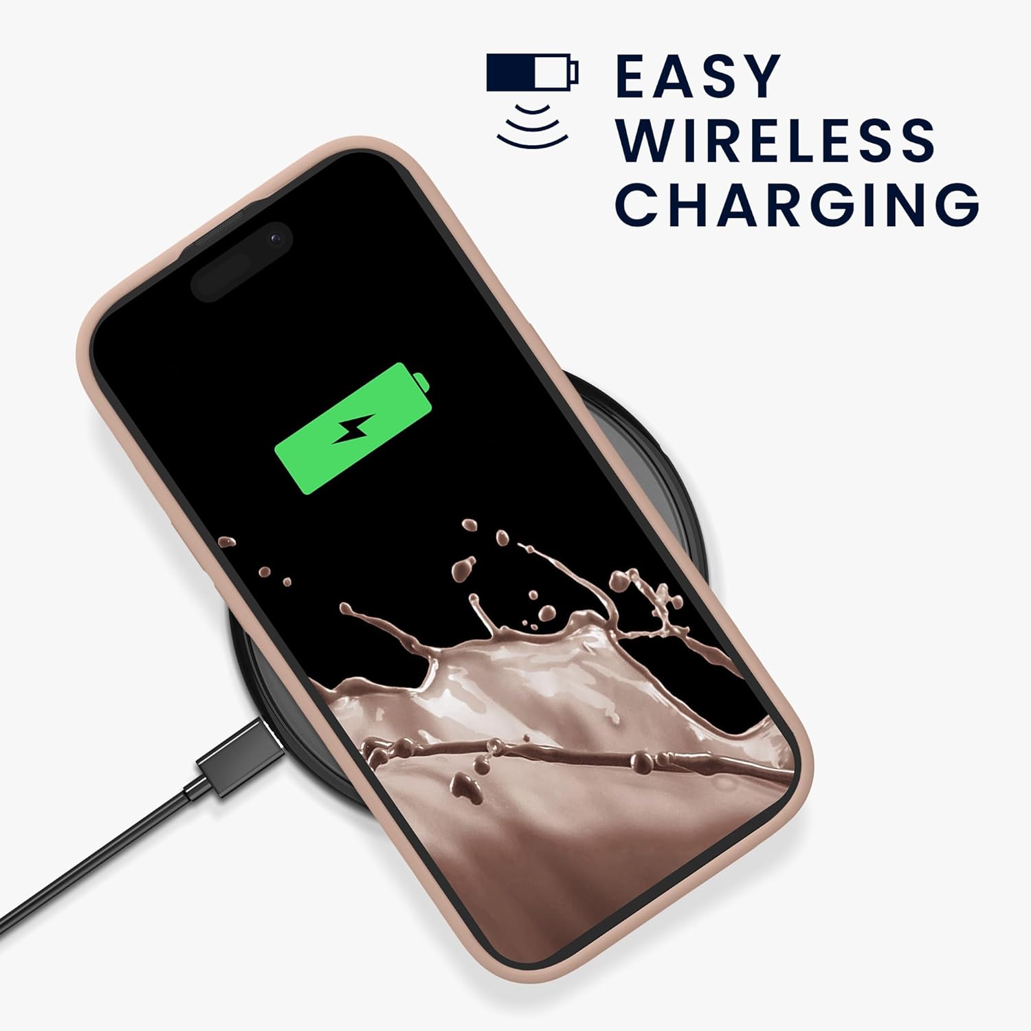 KW iPhone 15 Pro Θήκη Σιλικόνης Rubberized TPU - Dusky Pink