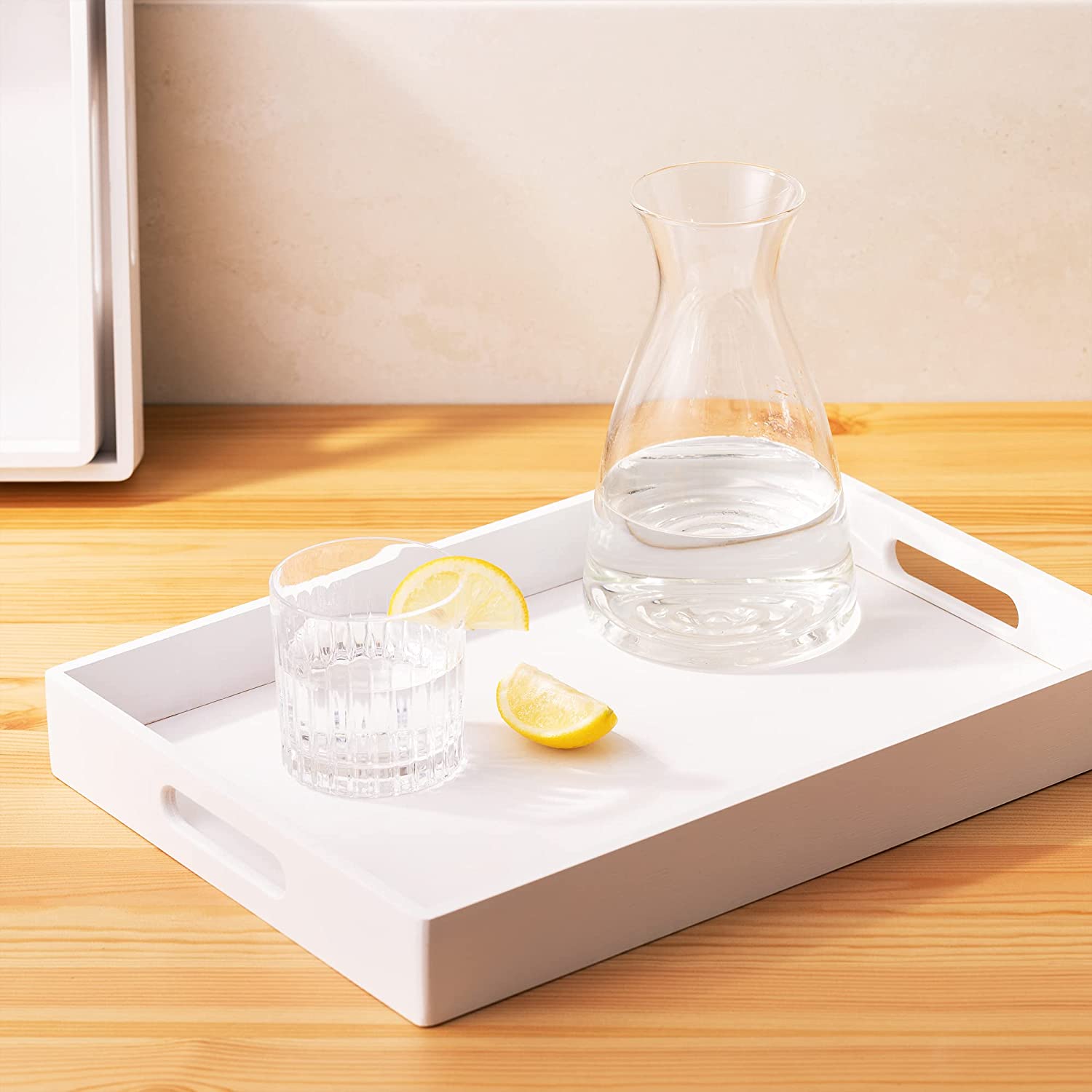 Navaris Σετ με 3 Δίσκους Σερβιρίσματος από Μπαμπού - White - 53446.03.02